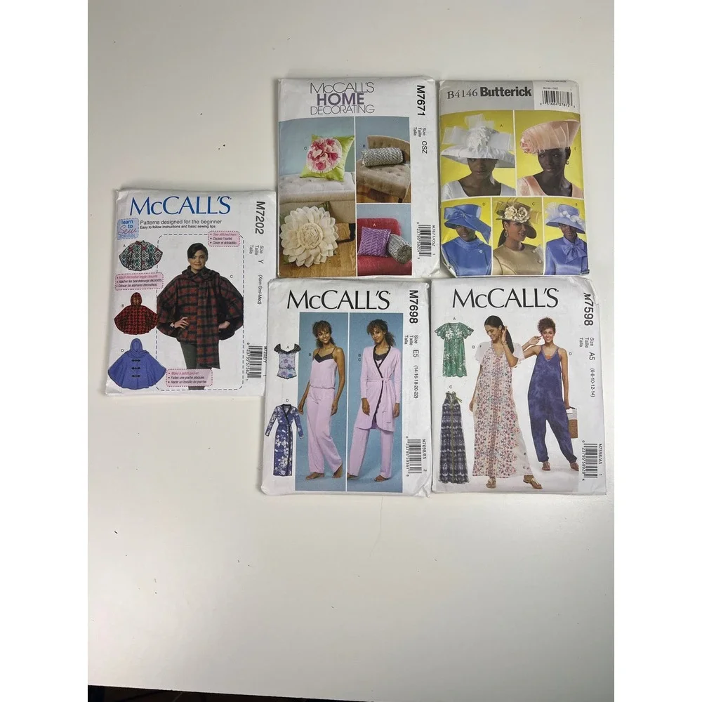 McCalls Butterick Sewing Patterns Lot M7020 M7598‎ M7698 B4146 Home Decorating